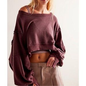 Free People Cropped Camden sweatshirt